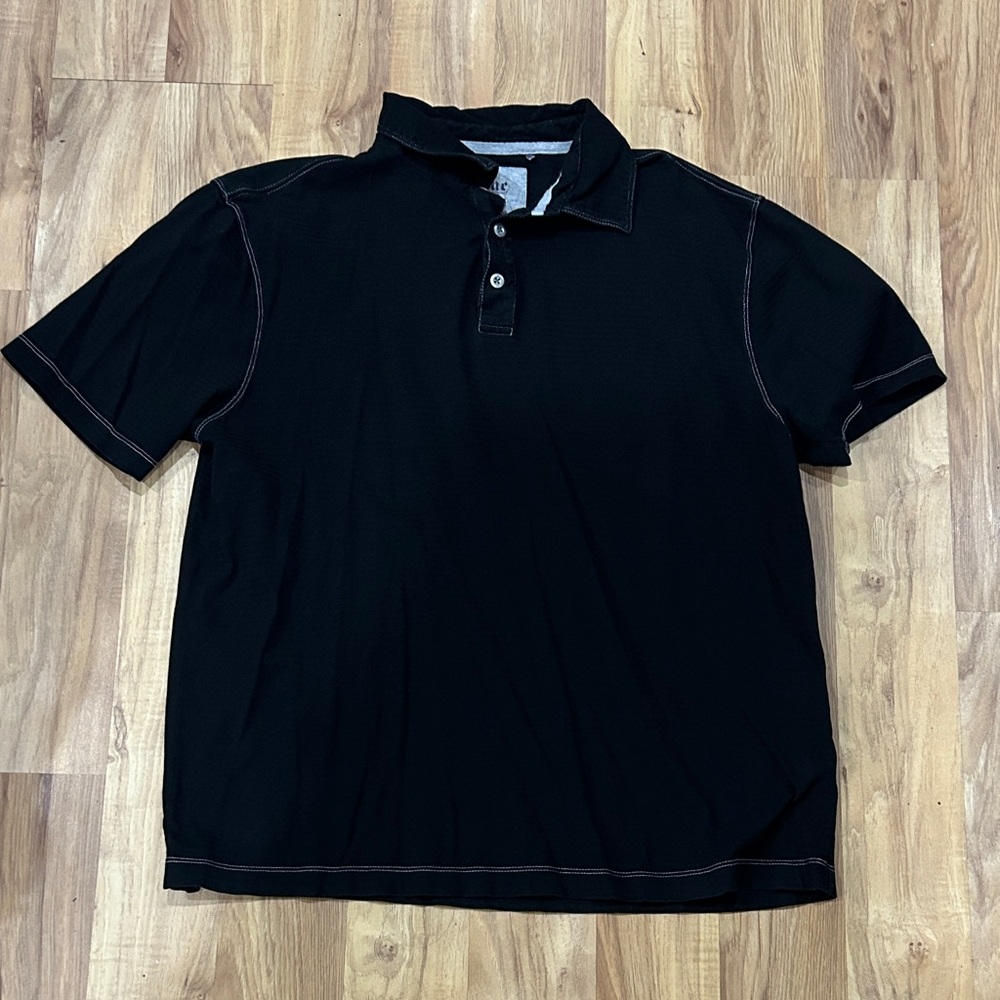 Pronto Uomo Black Polo with Contrast Stitching